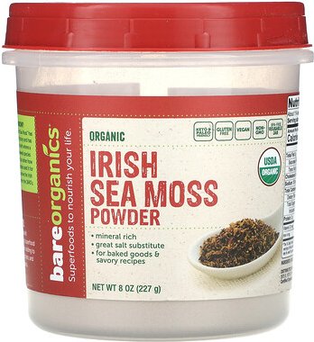BareOrganics, Organic Irish Sea Moss Powder, Irisches Seemoospulver, 227 g (8 oz.)