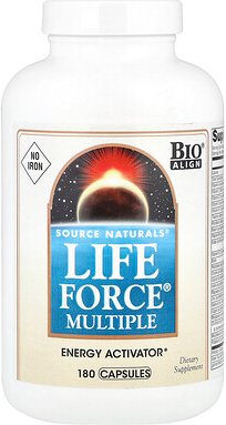 Source Naturals, Life Force® Multiple, umfassendes Multivitaminpräparat, ohne Eisen, 180 Kapseln