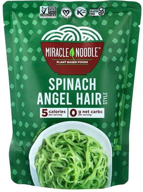 Miracle Noodle, Spinat Angel Hair Style, Spinat-Engels-Frisur, 200 g (7 oz.)