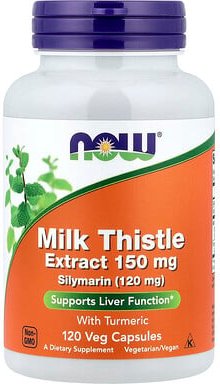 NOW Foods, Milk Thistle Extract with Turmeric, Mariendistelextrakt mit Kurkuma, 120 pflanzliche Kapseln