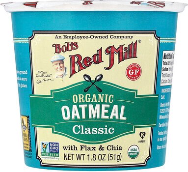 Bob's Red Mill, Bio-Hafermehl-Tasse, klassisch mit Flachs und Chia, 1,8 oz (51 g)