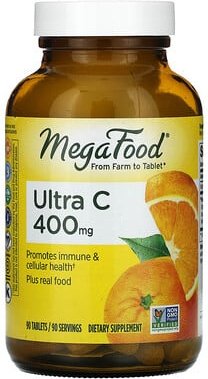 MegaFood, Ultra C, 400 mg, 90 Tabletten