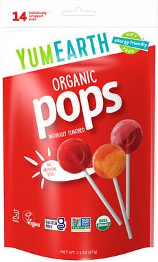 YumEarth, Organic Pops, verschiedene Bio-Lollis, 14 einzeln verpackte Bio-Lollis, 87 g (3,1 oz.)