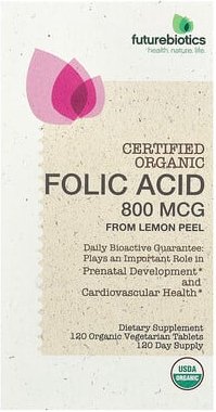 Futurebiotics, Folsäure aus Zitronenschale, 800 mcg, 120 pflanzliche Bio-Tabletten