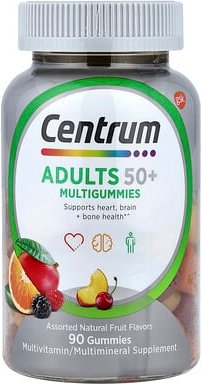 Centrum, Erwachsene 50+ Multigummis, verschiedene natürliche Früchte, 90 Fruchtgummis