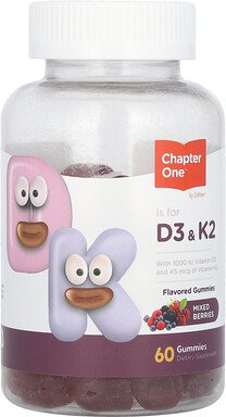 Chapter One, D3 & K2, gemischte Beeren, 60 Fruchtgummis