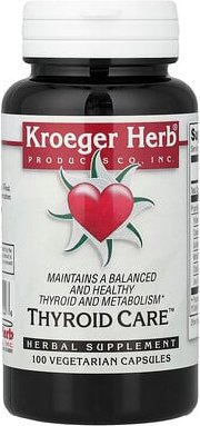 Kroeger Herb Co, Thyroid Care™, 100 pflanzliche Kapseln
