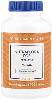 Thumbnail - The Vitamin Shoppe, NutraFlora® FOS Probiotic, Probiotikum mit FOS, 750 mg, 100 Kapseln