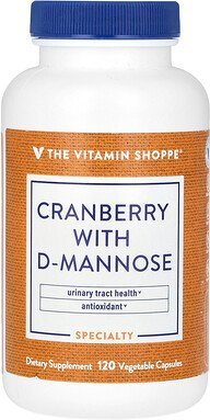 The Vitamin Shoppe, Cranberry With D-Mannose, Cranberry mit D-Mannose, 120 pflanzliche Kapseln
