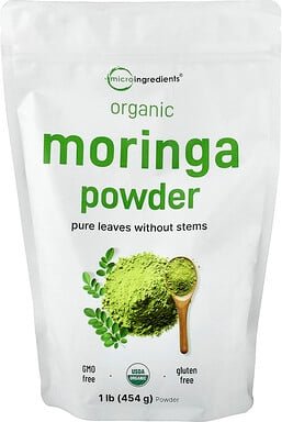 Micro Ingredients, Organic Moringa Powder, Bio-Moringapulver, 454 g (1 lb.)