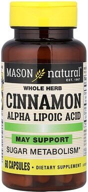 Thumbnail - Mason Natural, Zimt-Alpha-Liponsäure, 60 Kapseln