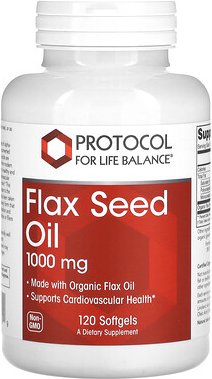 Protocol for Life Balance, Flax Seed Oil, Leinsamenöl, 1.000 mg, 120 Weichkapseln