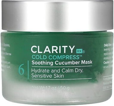 ClarityRx, Cold Compress Soothing Cucumber Mask, beruhigende Gurkenmaske mit kalter Kompresse, 50 g (1,7 oz.)