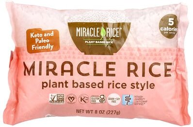 Miracle Noodle, Miracle Rice®, Plant Based Rice, Reis auf pflanzlicher Basis, 227 g (8 oz.)
