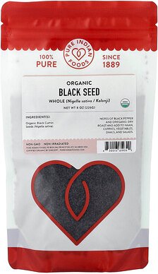 Pure Indian Foods, Organic Black Seed, Bio-Schwarzkümmel, ganz, 226 g (8 oz.)