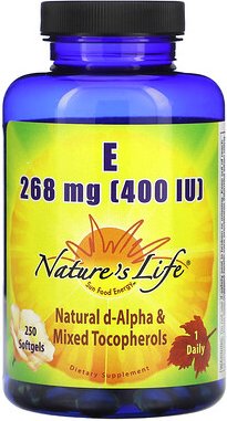 Thumbnail - Nature's Life, Vitamin E, 268 mg (400 IU), 250 Weichkapseln