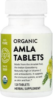 Pure Indian Foods, Organic Amla Tablets, 120 Tabletten (400 mg pro Tablette)