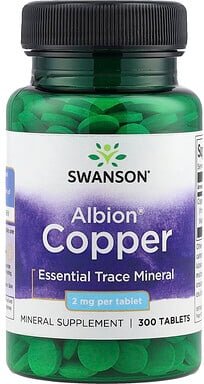 Swanson, Albion® Copper, Kupfer, 2 mg, 300 Tabletten