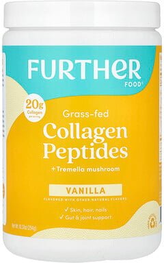 Further Food, Grass Fed Collagen Peptides + Tremella Mushroom, Kollagenpeptide + Tremella-Pilz von grasgefütterten Kühen...