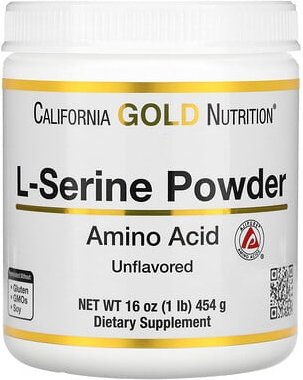 California Gold Nutrition, L-Serine Powder, L-Serin-Pulver, AjiPure-Aminosäure, geschmacksneutrales Pulver, 454 g (1 lb....