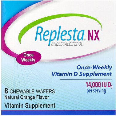 Replesta, NX Cholecalciferol, einmal wöchentliches Vitamin D, natürliche Orange, 14.000 IU, 8 Kautabletten