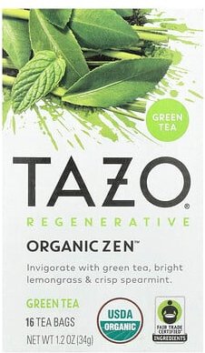 TAZO, Regenerative Green Tea, Organic Zen, regenerierender grüner Tee, Bio-Zen, 16 Teebeutel, 34 g (1,2 oz.)