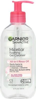 Garnier, SkinActive, Micellar Foaming Gel Cleanser, mizellarer, schäumender Gel-Gesichtsreiniger, All-in-1 abspülen, 200...