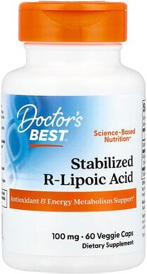 Doctor's Best, Stabilized R-Lipoic Acid, stabilisierte R-Liponsäure, 100 mg, 60 pflanzliche Kapseln