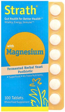 Bio-Strath, Fermented Herbal Yeast Postbiotic, postbiotische Fermentationskräuterhefe, mit Magnesium, 100 Tabletten