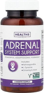Healths Harmony, Adrenal system Support, Unterstützung des Nebennierensystems, 60 Kapseln