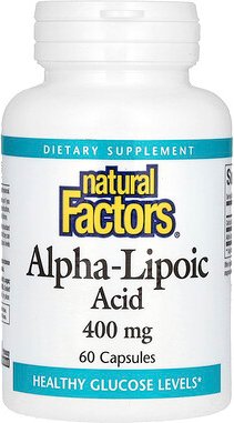 Natural Factors, Alpha-Lipoic Acid, Alpha-Liponsäure, 400 mg, 60 Kapseln
