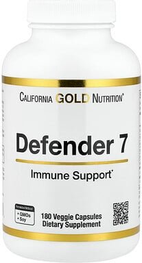 Thumbnail - California Gold Nutrition, Defender 7, mit Vitamin A, Zink, Selen und Hafer-Beta-Glucan, 180 vegetarische Kapseln