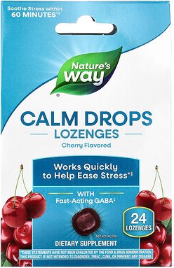 Nature's Way, Calm Drops Lozenges, Lutschtabletten, Kirsche, 24 Lutschtabletten