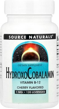 Thumbnail - Source Naturals, HydroxoCobalamin, Vitamin B12, Kirsche, 1 mg, 120 Lutschtabletten