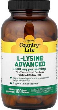 Country Life, L-Lysine, Advanced, 180 vegane Kapseln