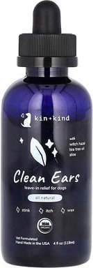 Kin+Kind, Clean Ears, Leave-In Relief für Hunde, 118 ml (4 fl. oz.)
