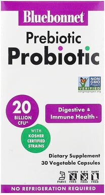 Thumbnail - Bluebonnet Nutrition, Prebiotic Probiotic, Präbiotikum und Probiotikum, 30 pflanzliche Kapseln