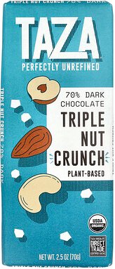 Taza Chocolate, 70% Dark Chocolate, 70% dunkle Schokolade, Dreifach-Nuss-Crunch, 70 g (2,5 oz.)