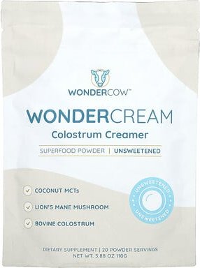 Wondercow, Wonder Cream, Colostrum Creamer, Colostrum-Kaffeeweißer, ungesüßt, 110 g (3,88 oz.)