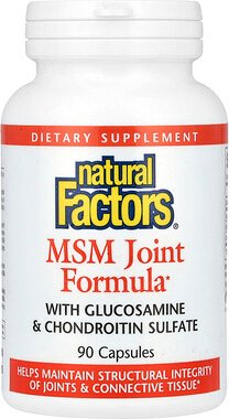Natural Factors, MSM Gelenkformel mit Glucosamin und Chondroitinsulfat, 90 Kapseln