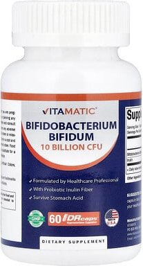 Thumbnail - Vitamatic, Bifidobacterium bifidum, Bifidobacterium bifidum, 60 DRcaps® Hypromellose-Kapseln