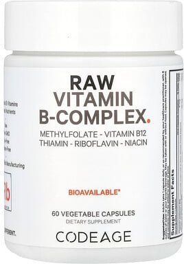 Thumbnail - Codeage, Raw Vitamin B-Complex, roher Vitamin-B-Komplex, 60 pflanzliche Kapseln