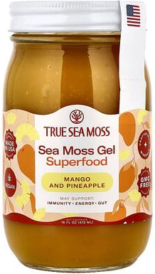 True Sea Moss, Sea Moss Gel Superfood, Superfood – Seemoos-Gel, Mango und Ananas, 473 ml (16 fl. oz.)
