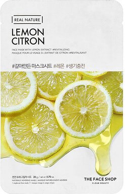 The Face Shop, Real Nature, Beauty Face Mask, Beauty-Gesichtsmaske, Zitrone, 1 Tuchmaske, 20 g (0,70 oz.)