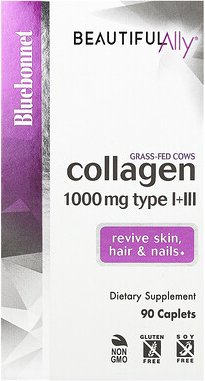 Bluebonnet Nutrition, Beautiful Ally, Collagen Type I+III, Kollagen Typ I+III, 1.000 mg, 90 Kapseln