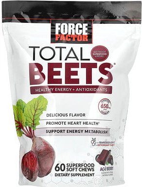 Force Factor, Total Beets®, Healthy Energy + Antioxidants, gesunde Energie + Antioxidantien, Açaí-Beere-Geschmack, 60 Su...