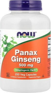 NOW Foods, Panax Ginseng, Panax ginseng, 500 mg, 250 vegetarische Kapseln