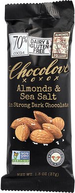 Chocolove, Almonds & Sea Salt in Strong Dark Chocolate, Mandeln und Meersalz in starker dunkler Schokolade, 70% Kakao, 3...
