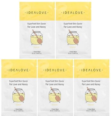 Idealove, Superfood Skin Savior, For Love and Honey, mit Superfoods angereicherte Gesichtsmaske, Honig, 5 Beauty-Tuchmas...