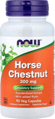 NOW Foods, Rosskastanie mit Rutinzusatz, 90 pflanzliche Kapseln